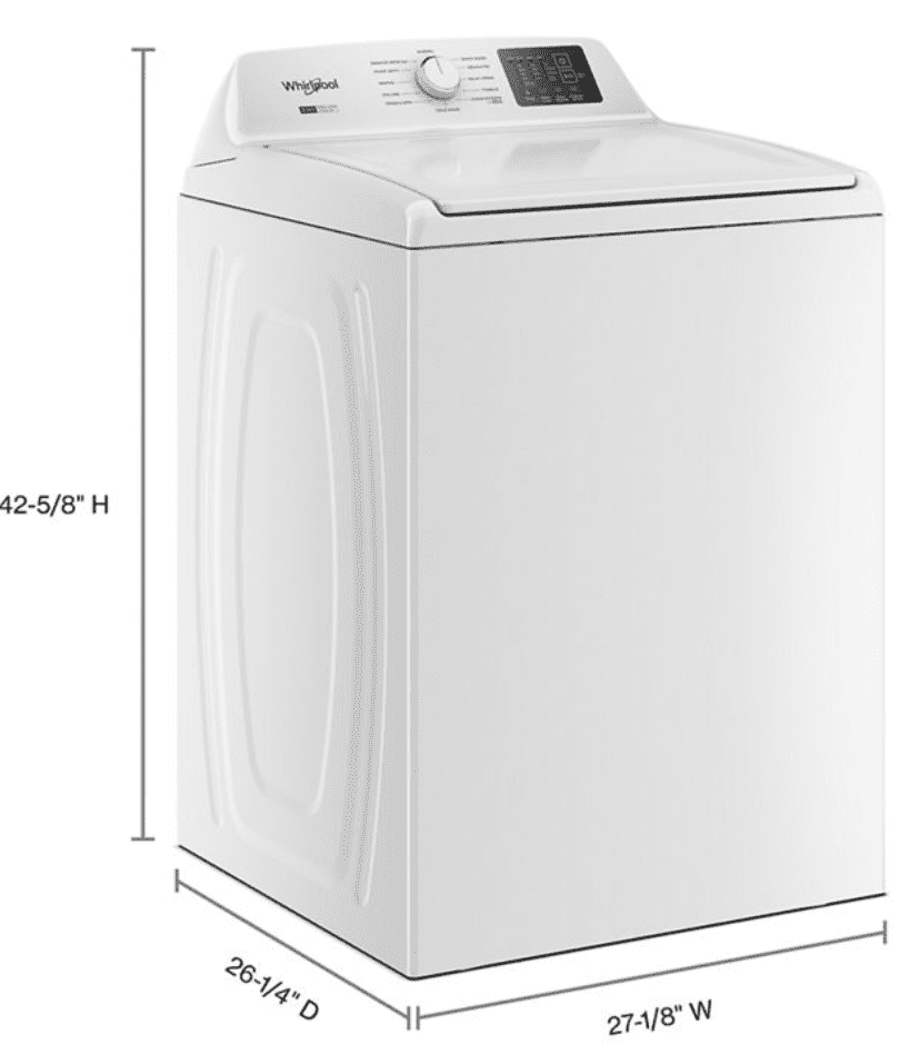 Whirlpool WTW4107SW 4.2 - 4.3 Cu. Ft Top Load Washer with 2-in-1 Removable Agitator, White